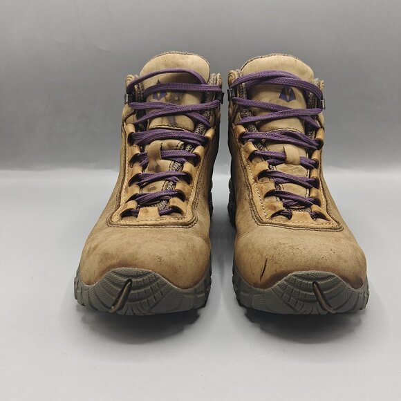 Vasque Talus UltraDry Boots Womens 8.5 US Leather Brown Waterproof Hiking Vibram - Picture 2 of 11